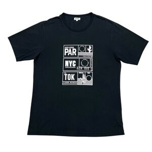 Kenzo T-Shirt Mens Size Large Black Jersey Short‎ Sleeve Logo Casual Tee